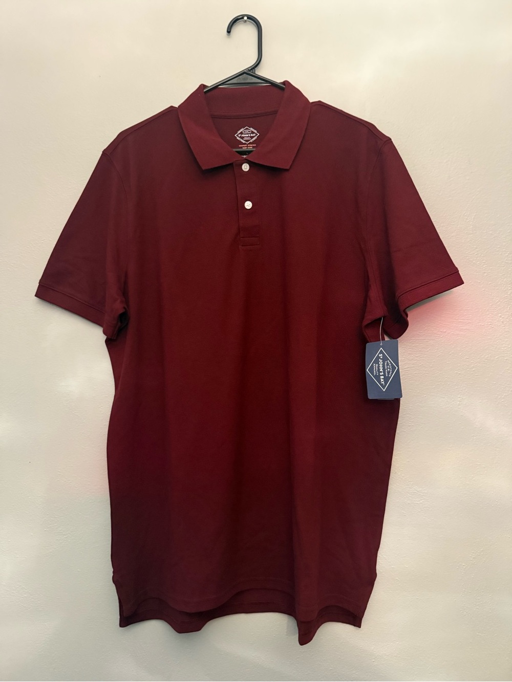 St. John's Bay Men's Burgundy Polo Shirt